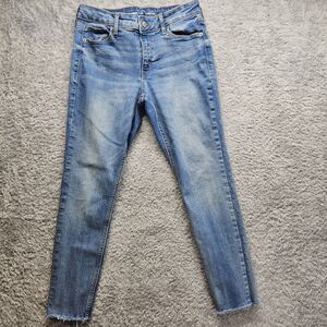 Old Navy Mid Rise Jeans Rockstar Super Skinny Light Wash Size 6 Cropped Casual